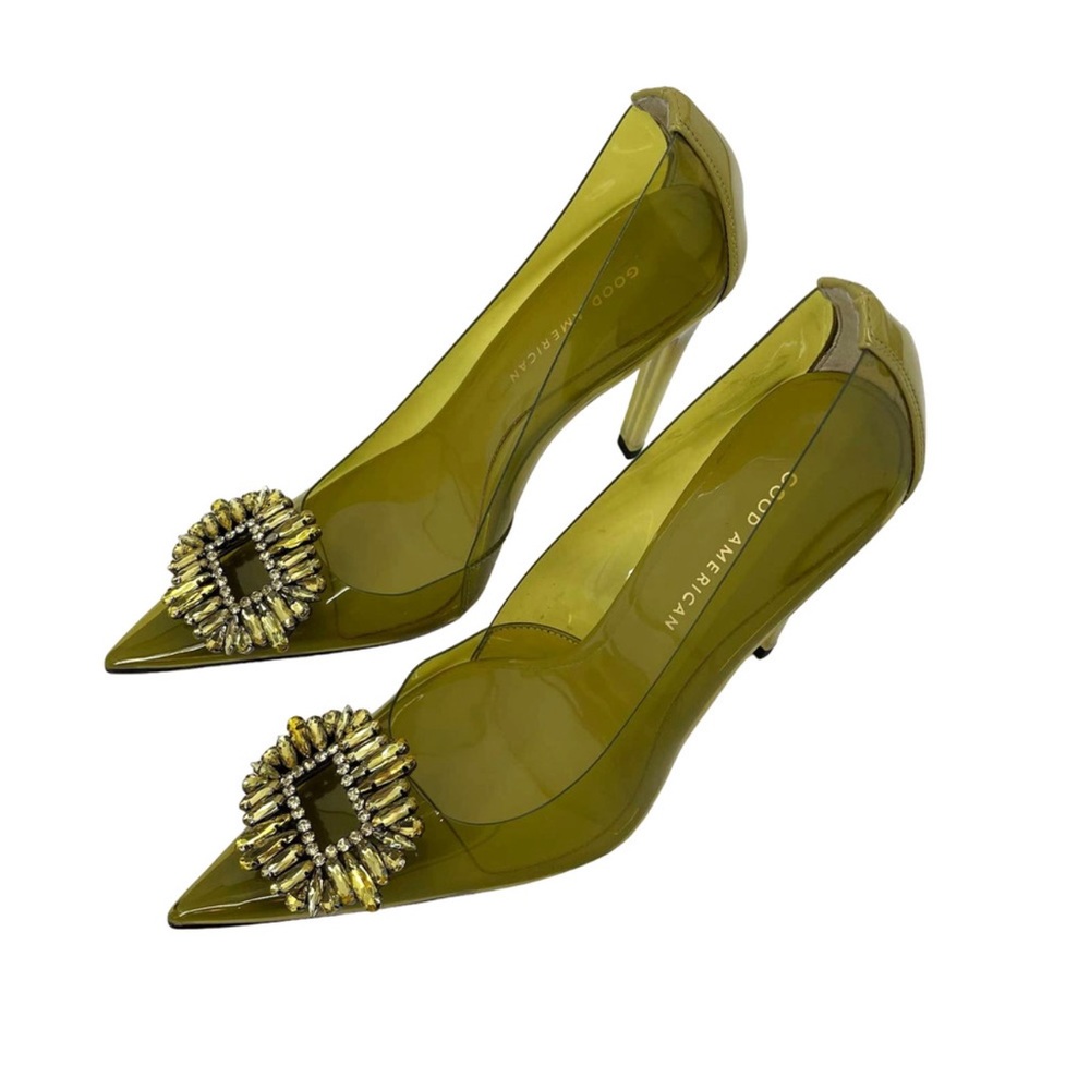 golden olive Good American Cinder-f*cking-rella pumps | lucite - Picture 9 of 11